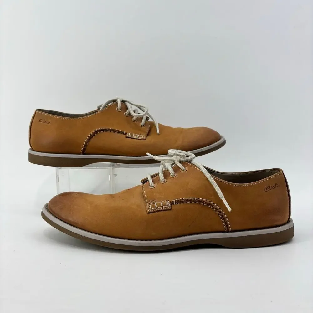 Clarks Farli Walk Mens Sz 10 Casual Tan Leather C&J Ltd TOR England